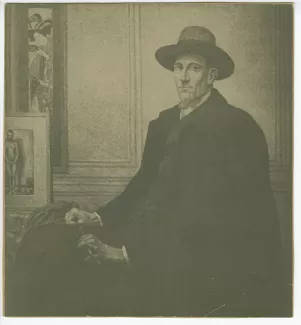 photographie noir et blanc du Portrait de Félix Fénéon par Maximilien Luce (1903)