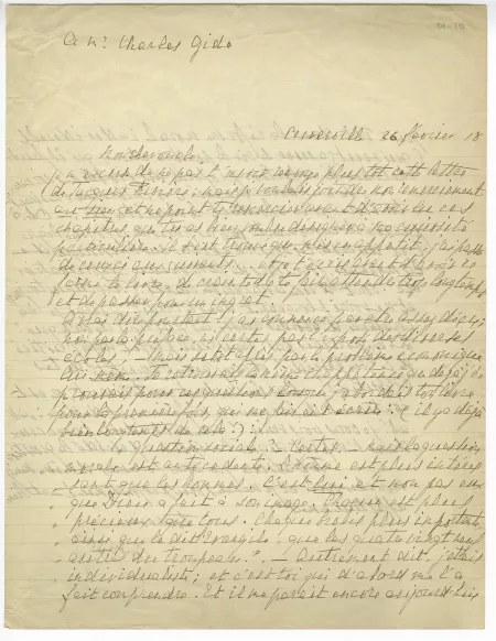 01-10-a A Gide à Ch Gide 26 fév 1918 recto
