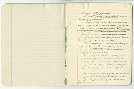 03-54-a A Gide Retour de l'URSS cahier 5 p01 verso & p02 recto