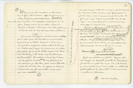 03-54-a A Gide Retour de l'URSS cahier 5 p19 verso & p20 recto