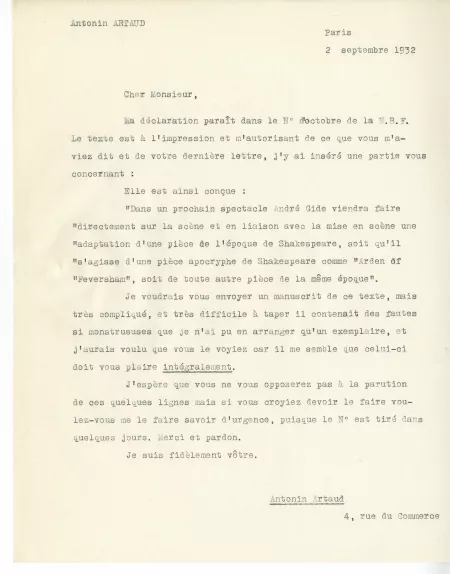 04-08-a A Artaud à A Gide 02 sept 1932