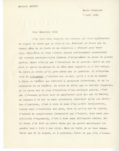 04-08-d A Artaud à A Gide 07 août 1932 p1