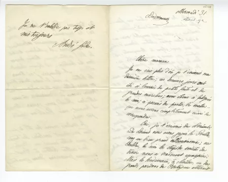 05-08-l A Gide à J Gide août 1892 c recto