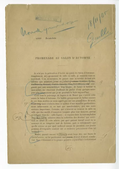 05-13-a A Gide Promenade au Salon d'Automne 1905 corr p1a