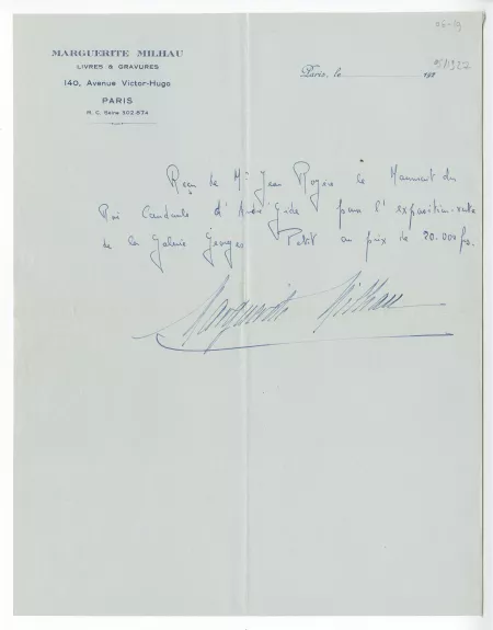 06-19-a M Milhau reçu pour Le Roi Candaule mai 1927