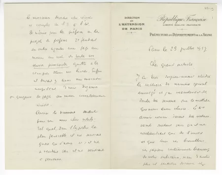 06-19-c J Royère à A Gide 23 juil 1927 p1 recto