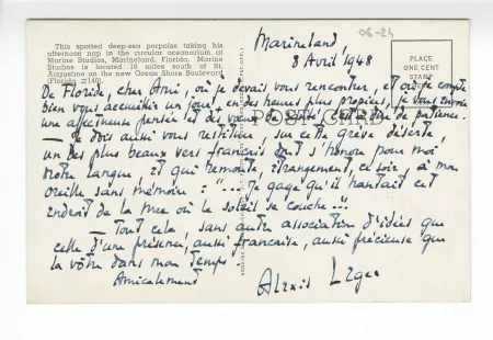 06-24-b Saint John Perse à A Gide 08 avril 1948 recto