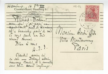 06-24-c Saint John Perse à A Gide 14 oct 1913 recto