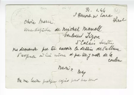 06-25-a M Jacob à M Laurencin 31 janv 1944 recto