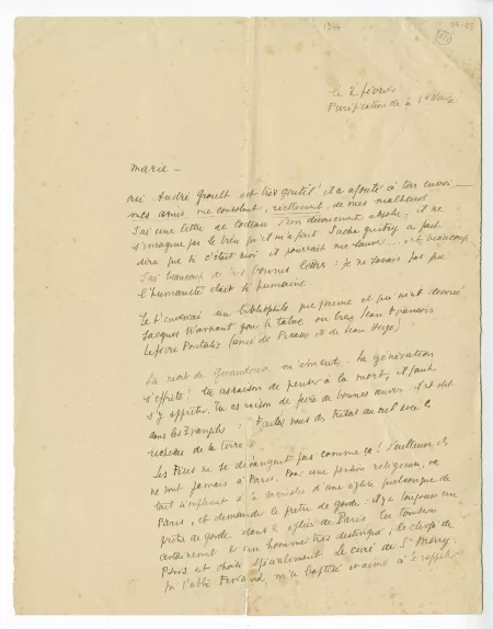 06-25-c M Jacob à M Laurencin 02 fév 1944 recto