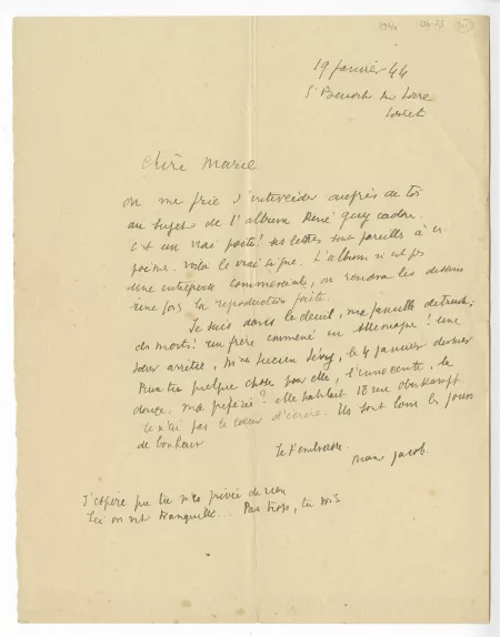 06-25-e M Jacob à M Laurencin 19 janv 1944