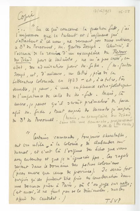 06-28-e R Martin du Gard à A Gide 17 juin 1928 p2 recto