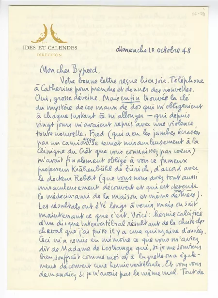 06-29-c Heyd à Gide 10 oct 1948 p1 recto