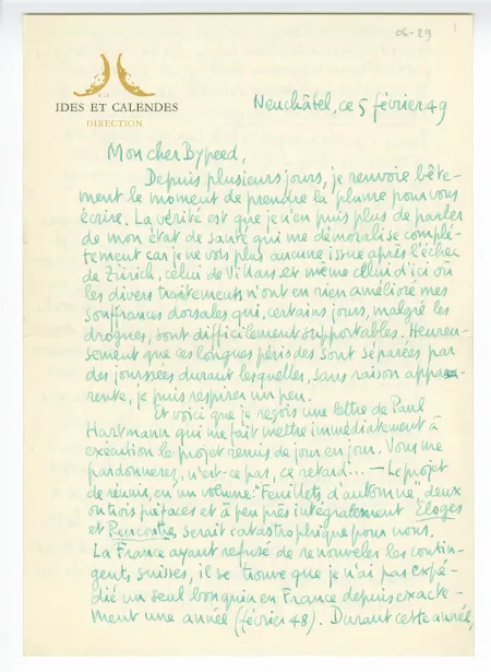 06-29-f Heyd à Gide 05 fév 1949 p1 recto