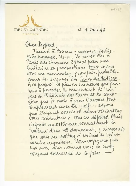 06-29-p Heyd à Gide 14 mai 1948 recto