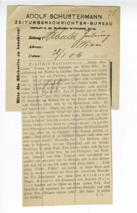 06-58-b Roi Candaule Arbeiter Zeitung Wien 28 janv 1906