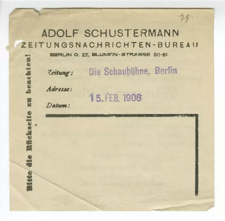 06-58-b Roi Candaule Die Schaubühne Berlin 15 fév 1906 SANS ARTICLE