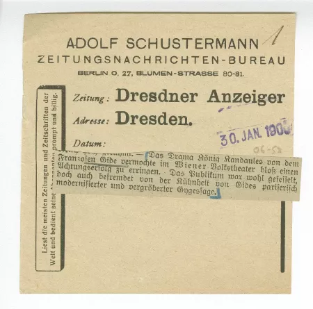 06-58-b Roi Candaule Dresdner Anzeiger 30 janv 1906