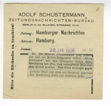 06-58-b Roi Candaule Hamburger Nachrichten 28 janv 1906
