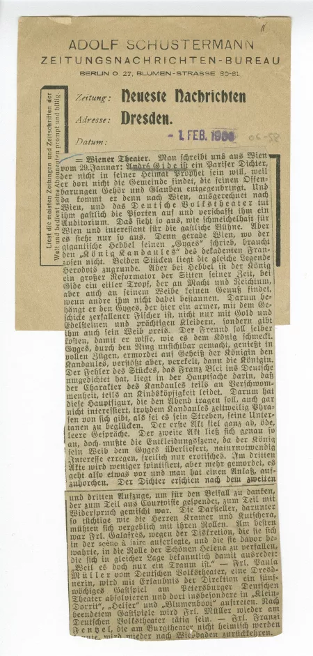 06-58-b Roi Candaule Neueste Nachrichten Dresden 01 fév 1906