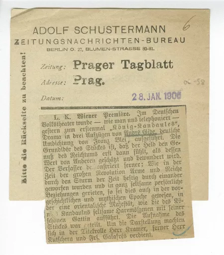 06-58-b Roi Candaule Prager Tagblatt 28 janv 1906