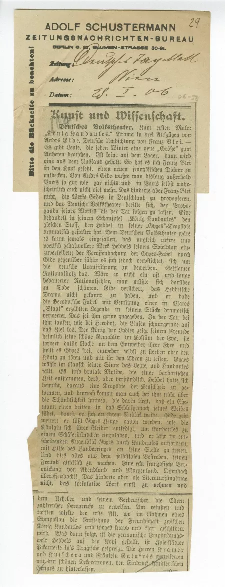 06-58-b Roi Candaule Wiener Deutsches Tagblatt 28 janv 1906