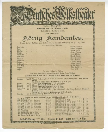 06-58-c A Gide affiche Roi Candaule Vienne 27 janv 1906