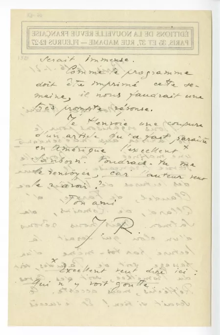 06-66-a J Rivière à A Gide 16 janv 1921 verso