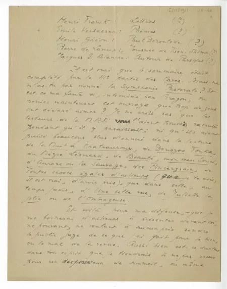 06-66-d J Rivière à A Gide 15 janv 1921 p2 recto