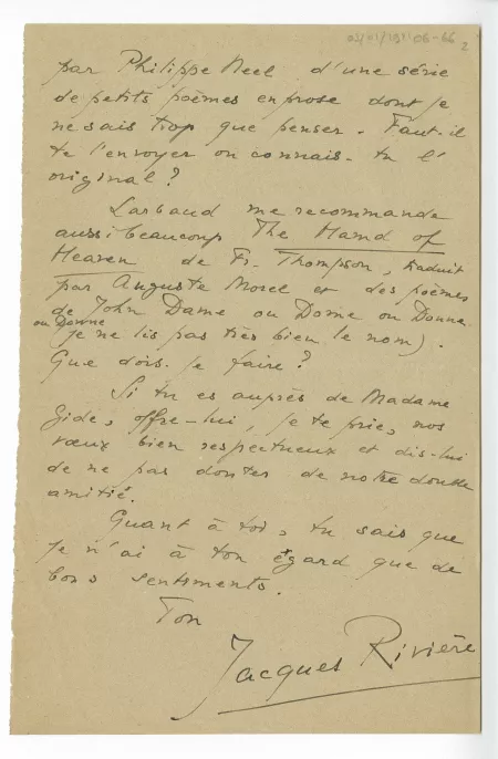 06-66-e J Rivière à A Gide 03 janv 1921 p2