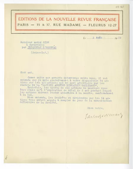 06-68-c G Gallimard à A Gide 03 août 1919 b