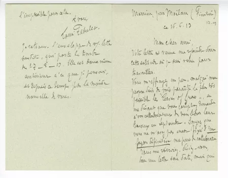 17-09-v L Fabulet à A Gide 16 juin 1913 recto