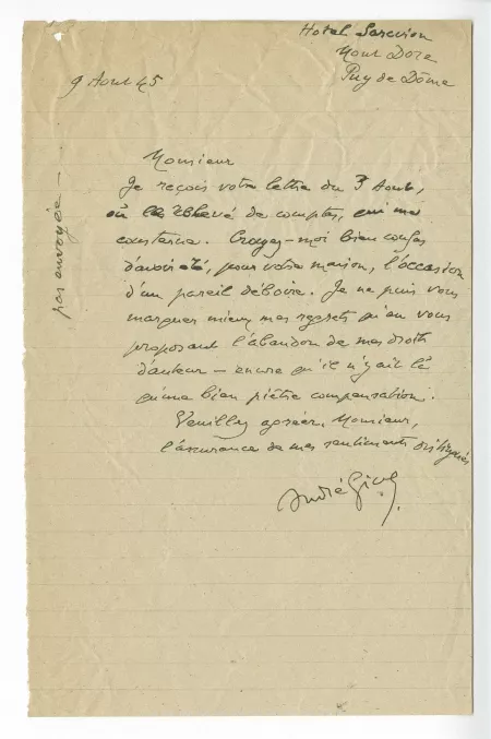 22-04-h A Gide à H Burgunder 09 août 1945