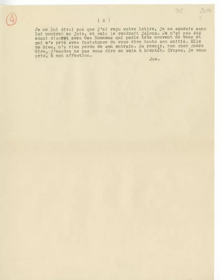 23-16-d J Bousquet à A Gide 1945 p2