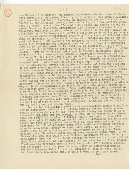23-16-e J Bousquet à A Gide 27 oct 1945 p2
