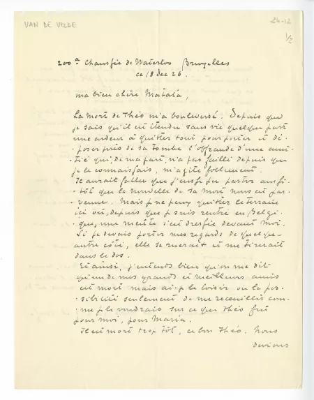 24-12-ah HVDV à MVR 18 déc 1926 p1 recto