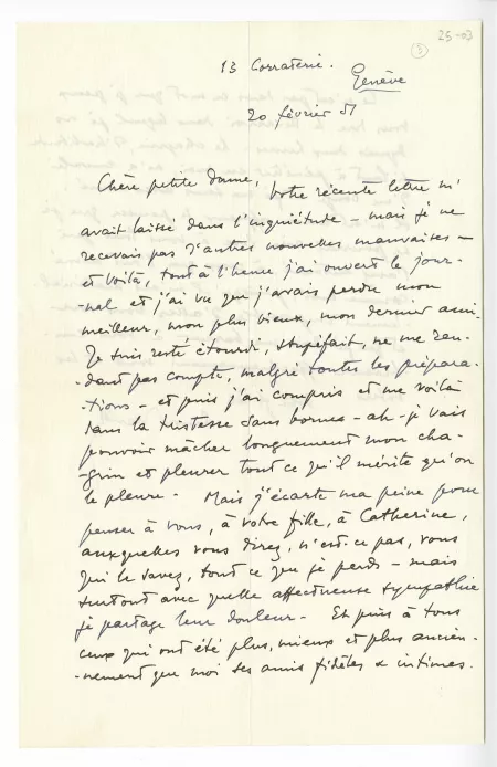 25-03-ae A Naville à M Van Rysselberghe 20 fév 1951 recto