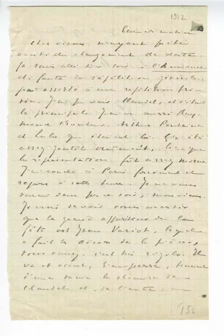 27-01-A-141 JC à AG déc 1912 samedi matin recto