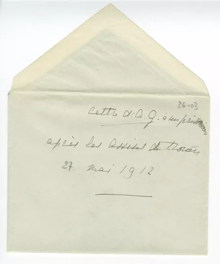 36-03 A Gide & H Le Brun 27 mai 1912 enveloppe