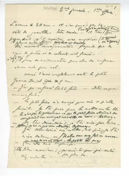 36-03 A Gide Cour Assises 14 mai 1912 p1 recto