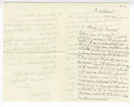 36-03 A Gide à H Le Brun 27 mai 1912 recto