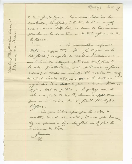 36-03 A Gide visite à mère H Le Brun 18 juin 1912 p2