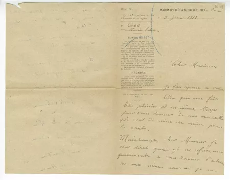 36-03 H Le Brun à A Gide 09 juin 1912 recto