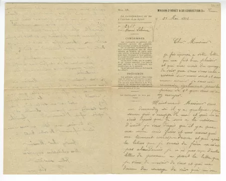 36-03 H Le Brun à A Gide 31 mai 1912 recto