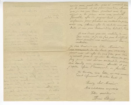 36-03 H Le Brun à A Gide 31 mai 1912 verso
