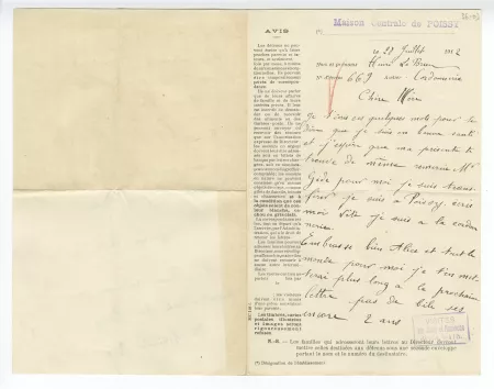36-03 H Le Brun à sa mère 28 juil 1912 recto