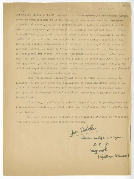 39-18-bs J Dobelle à A Gide 08 mai 1933 p4