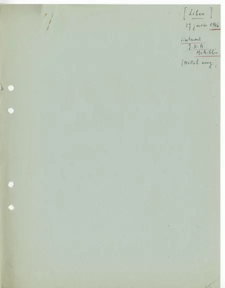 39-18-en J D B McKibbin à A Gide 27 janv 1946 notes Y Davet