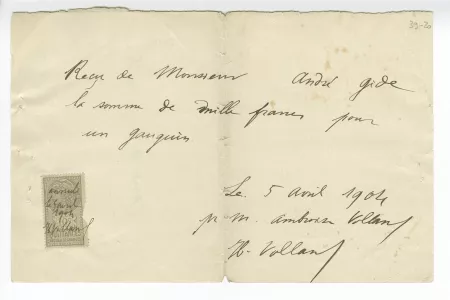 39-20-d A Vollard à A Gide 05 avril 1904 recto