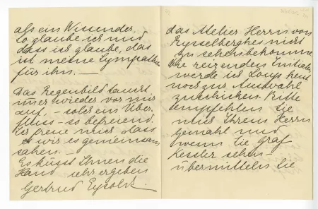 41-01-al G Eysoldt à M Van Rysselberghe 30 août 1903 p2 recto